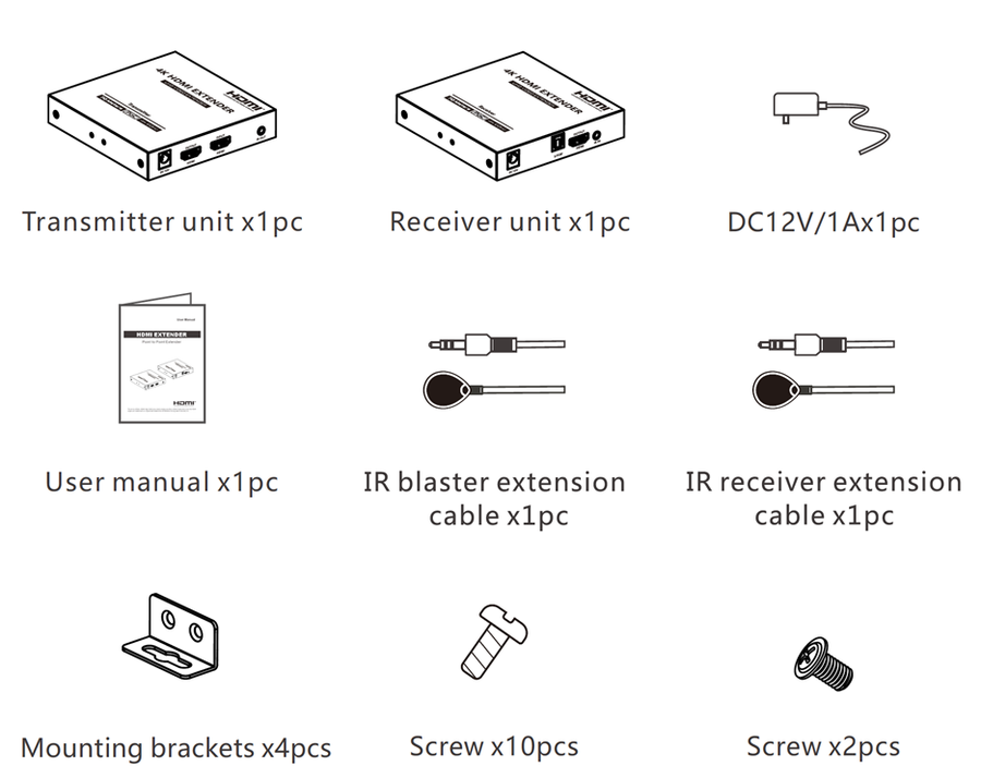 LENKENG LKV676P-I - HDMI 2.0 POC Extender Over Cat6/6a. Supports up to 4K@60H Zero Latency. Two Way IR. HDMI
