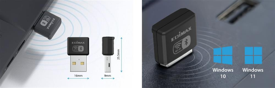 EDIMAX EW7611UXB - 2-in-1 Dual-Band Wi-Fi 6 AX900 & Bluetooth 5.3 USB Adapter