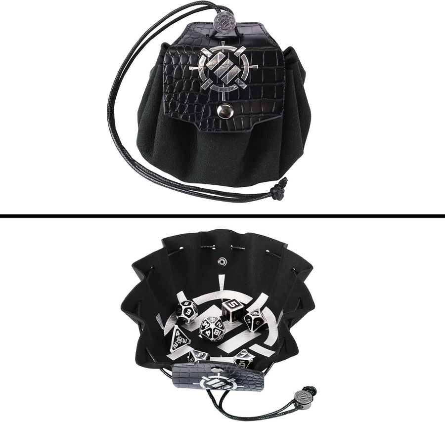 ENTTDM7520BKEW - Enhance Tabletop Collectors 7-teiliges Metall-RPG-Würfelset - Schwarz