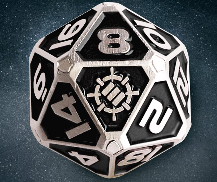 ENTTDM7520BKEW - Enhance Tabletop Collectors 7-teiliges Metall-RPG-Würfelset - Schwarz
