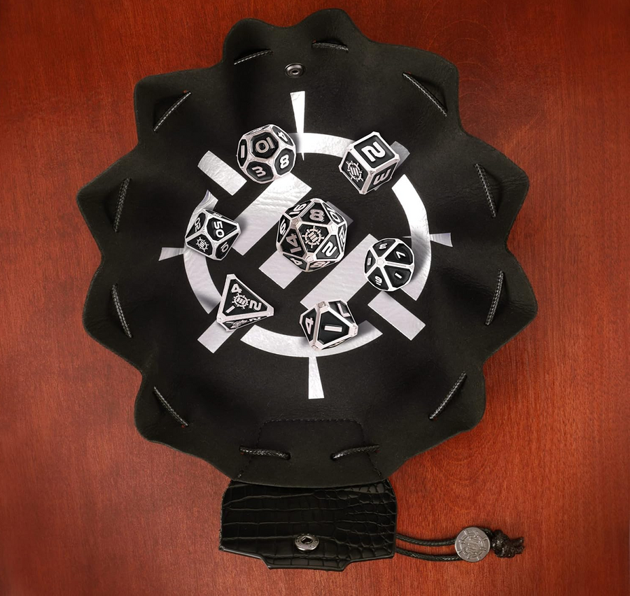 ENTTDM7520BKEW - Enhance Tabletop Collectors 7-teiliges Metall-RPG-Würfelset - Schwarz