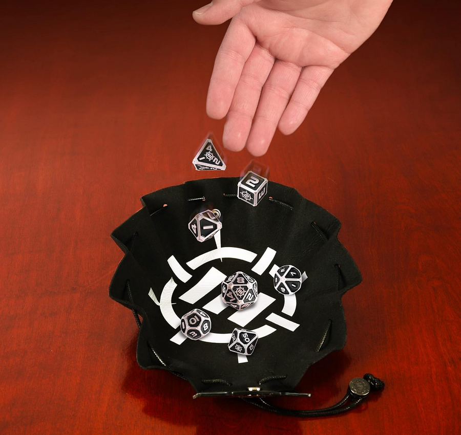 ENTTDM7520BKEW - Enhance Tabletop Collectors 7-teiliges Metall-RPG-Würfelset - Schwarz