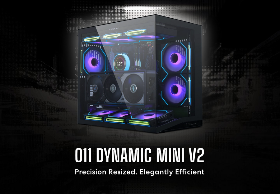 Lian Li O11D MINI V2 Flow  Tempered Glass ATX Mid Tower Gaming Case - White