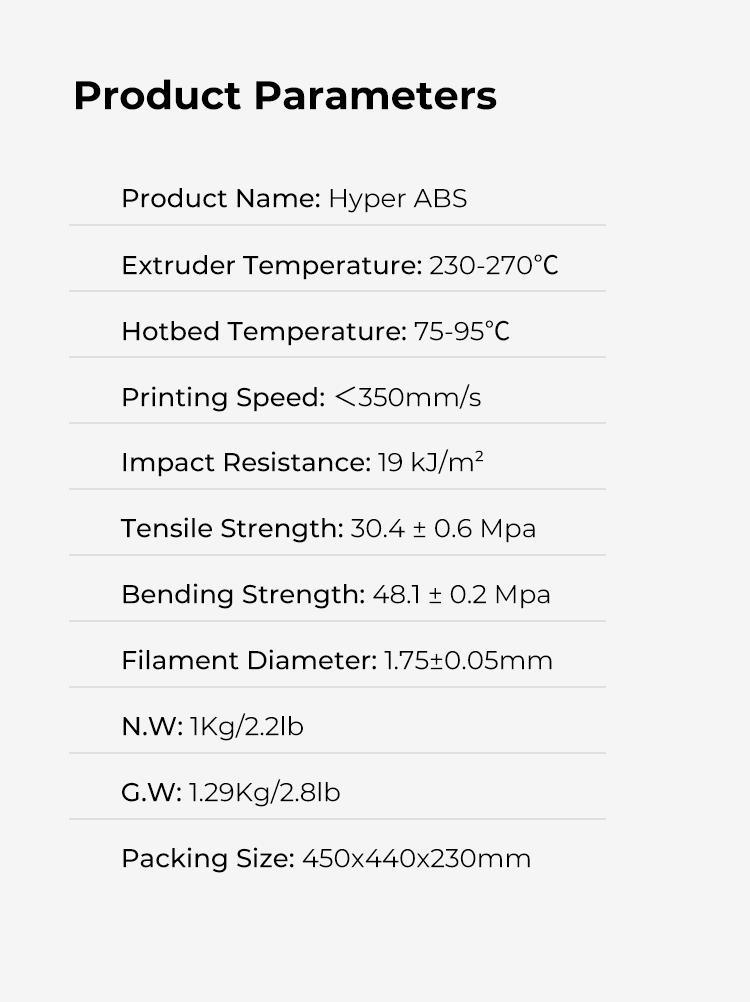 Creality Hyper ABS  Filament for High Speed 3D Printer - White