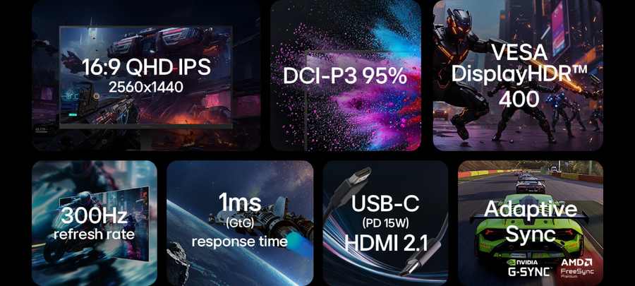 LG UltraGear 27G640A-B 27" QHD 300Hz Gaming Monitor