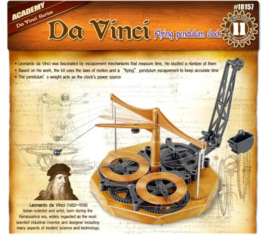 Academy 9-18157 - ACADEMY EDUCATIONAL - DAVINCI FLYING PENDULUM CLOC