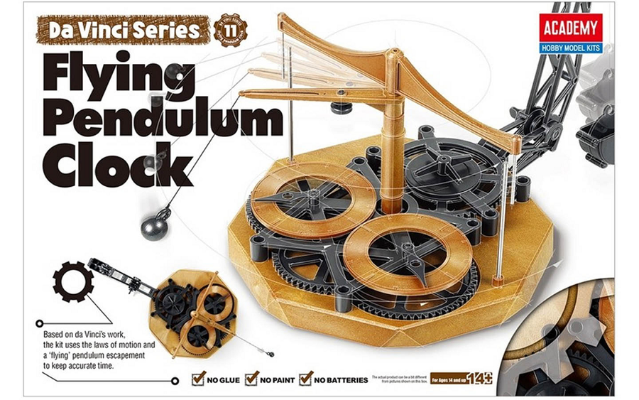 Academy 9-18157 - ACADEMY EDUCATIONAL - DAVINCI FLYING PENDULUM CLOC