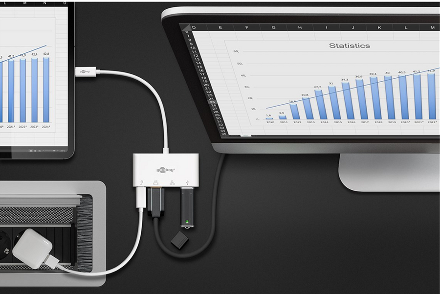 51772 - Goobay USB-C Multiport Adapt (HDMI + Ethernet  PD) 3A 60W