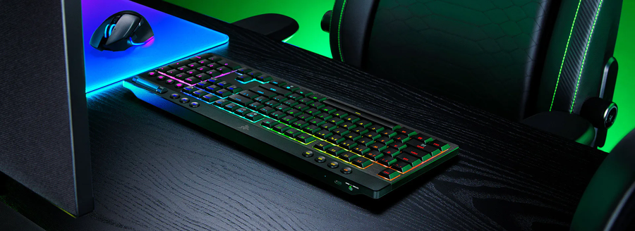 RZ03-05270100-R3M1 - RAZER BLACKWIDOW V4 LOW-PROFILE HYPERSPEED - WIRELESS LOW-PROFILE MECHANICAL GAMING KEYBOARD (GREEN CLICKY SWITCH) - US LAYOUT - FRML