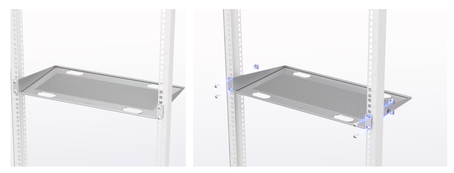 UACC-Rack-Shelf-CLV - Ubiquiti UniFi 1U Fixed Cantilever Rack Shelf for 19' Racks