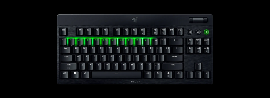 RZ03-05450100-R3M1 - RAZER BLACKWIDOW V4 LOW-PROFILE TENKEYLESS HYPERSPEED - WIRELESS LOW-PROFILE MECHANICAL GAMING KEYBOARD (YELLOW LINEAR SWITCH) - US LAYOUT - FRML