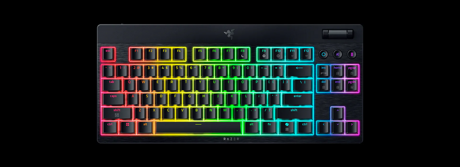 RZ03-05450100-R3M1 - RAZER BLACKWIDOW V4 LOW-PROFILE TENKEYLESS HYPERSPEED - WIRELESS LOW-PROFILE MECHANICAL GAMING KEYBOARD (YELLOW LINEAR SWITCH) - US LAYOUT - FRML