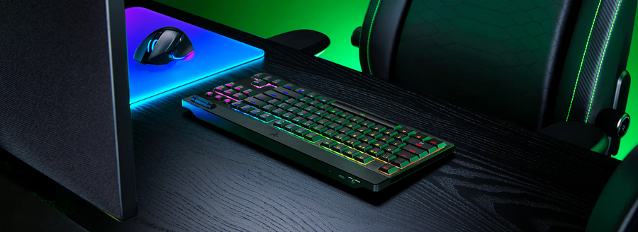 RZ03-05450100-R3M1 - RAZER BLACKWIDOW V4 LOW-PROFILE TENKEYLESS HYPERSPEED - WIRELESS LOW-PROFILE MECHANICAL GAMING KEYBOARD (YELLOW LINEAR SWITCH) - US LAYOUT - FRML