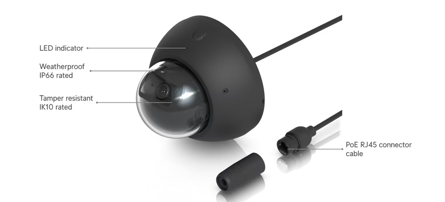 Ubiquiti UVC-AI-Dome-B - UniFi Protect AI Dome 4K Vandal-Proof Dome Camera with Enhanced AI - Black