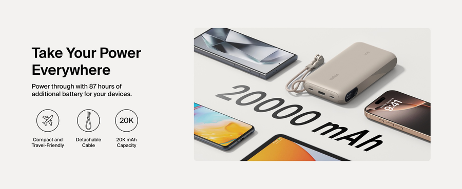 Belkin BPB028FQSD - BoostCharge Power Bank 20K mit Display
