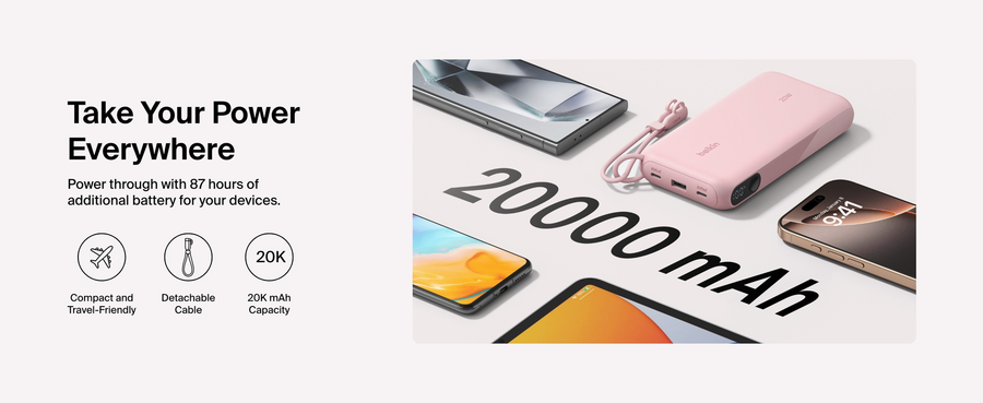 Belkin BPB028FQPK - BoostCharge Power Bank 20K with Display