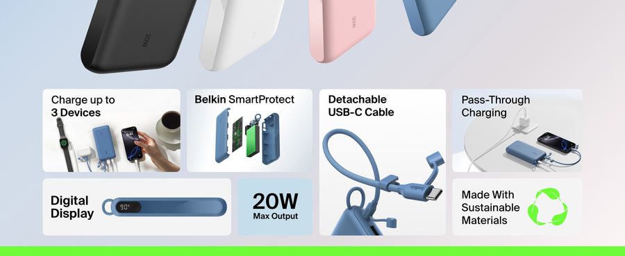 Belkin BPB028FQBL - BoostCharge Power Bank 20K with Display