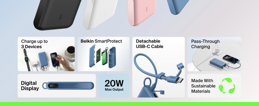 Belkin BPB028FQBL - BoostCharge Power Bank 20K with Display