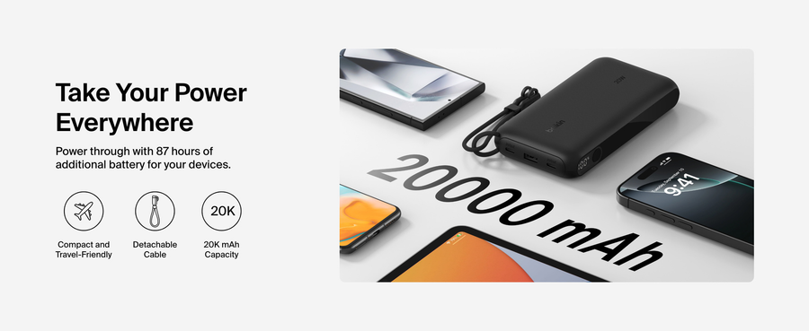 Belkin BPB028FQBK - BoostCharge Power Bank 20K with Display