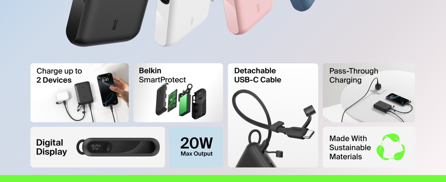 Belkin BPB027FQSD - BoostCharge Powerbank 10K mit Display