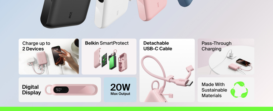 Belkin BPB027FQPK - BoostCharge Power Bank 10K with Display