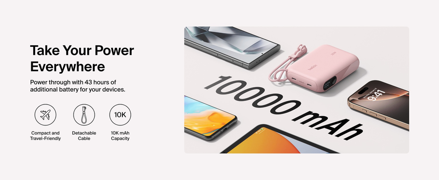 Belkin BPB027FQPK - BoostCharge Power Bank 10K with Display