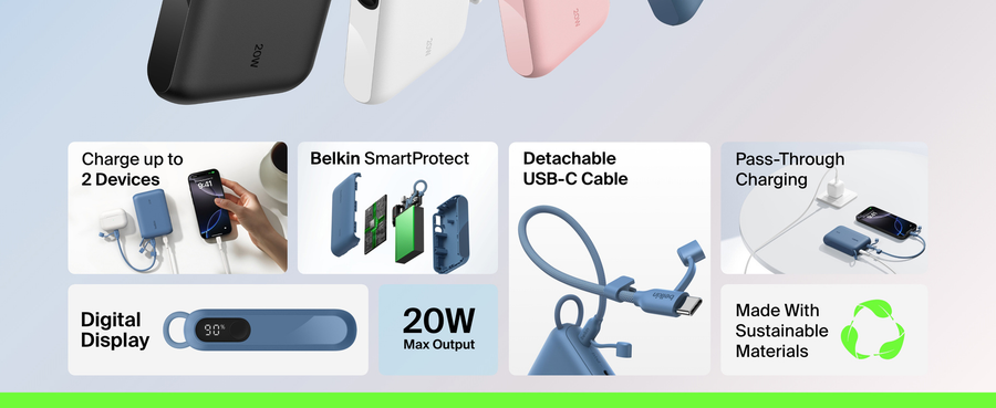 Belkin BPB027FQBL – BoostCharge Power Bank 10K mit Display