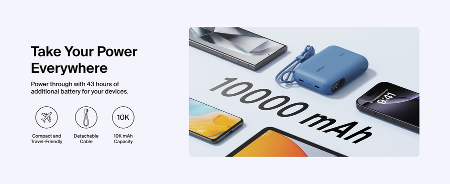 Belkin BPB027FQBL – BoostCharge Power Bank 10K mit Display