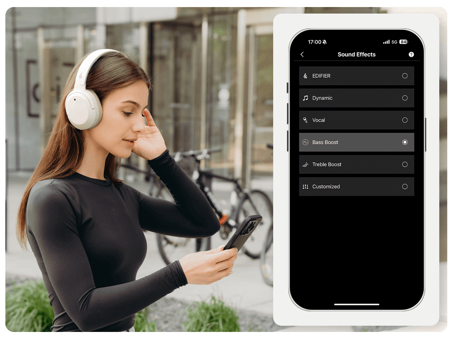 Edifier  W820NB Plus (2025 Upgrade) Wireless Over-Ear Noise-Cancelling Headphones - Smoky Pink