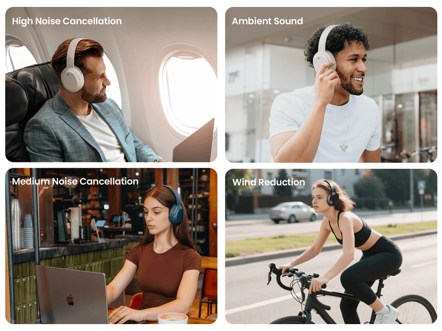 Edifier  W820NB Plus (2025 Upgrade) Wireless Over-Ear Noise-Cancelling Headphones - Navy