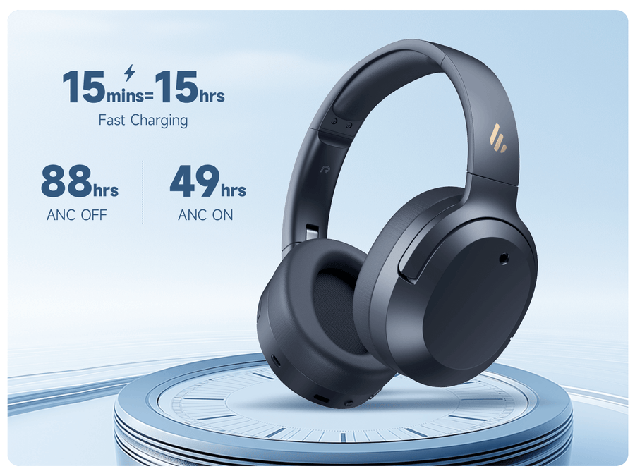 Edifier  W820NB Plus (2025 Upgrade) Wireless Over-Ear Noise-Cancelling Headphones - Navy