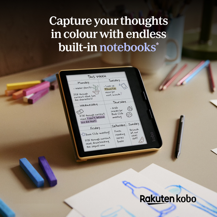 Kobo Libra Color + Style 2  Pen Bundle  eReader - Black