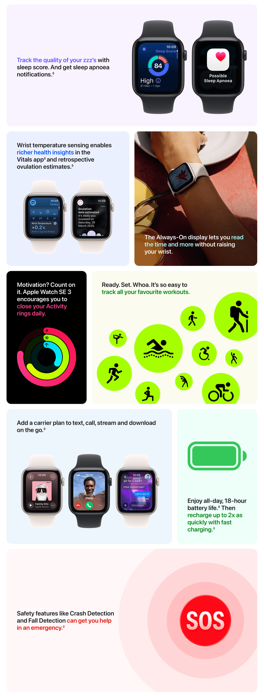 Apple MEH54X/A - WATCH SE 3 40 S AL S SB ML GPS