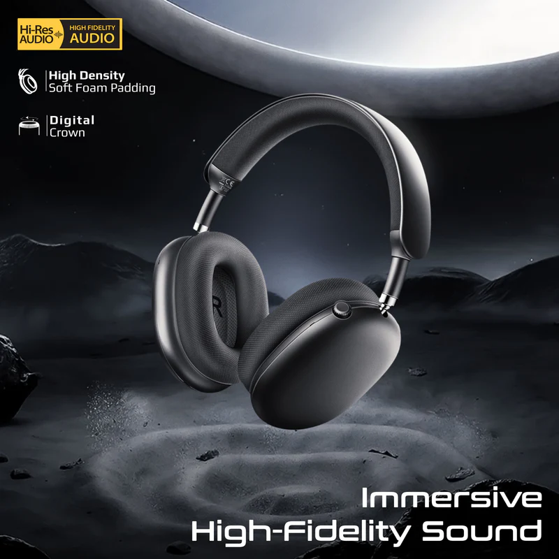 Promate SERENE - HD AI Noise Cancelling Wireless Bluetooth Headphones Up to 40hrs Playing time Soft