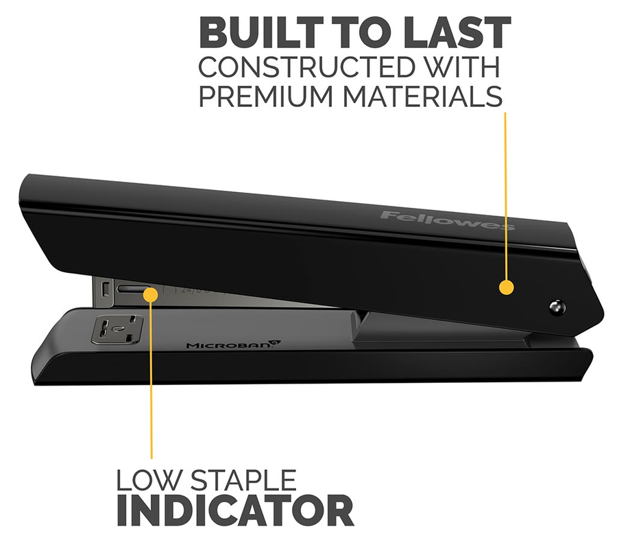 100093881 - Fellowes LX820 Classic Full Strip Stapler Black