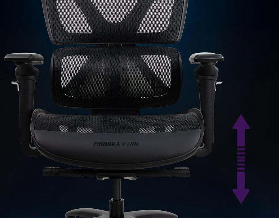 Formula V Line Ergolux 6 Ergonomic Gaming Mesh Chair - Black - Max Weight 125kg - Recommended height 155cm-190cm