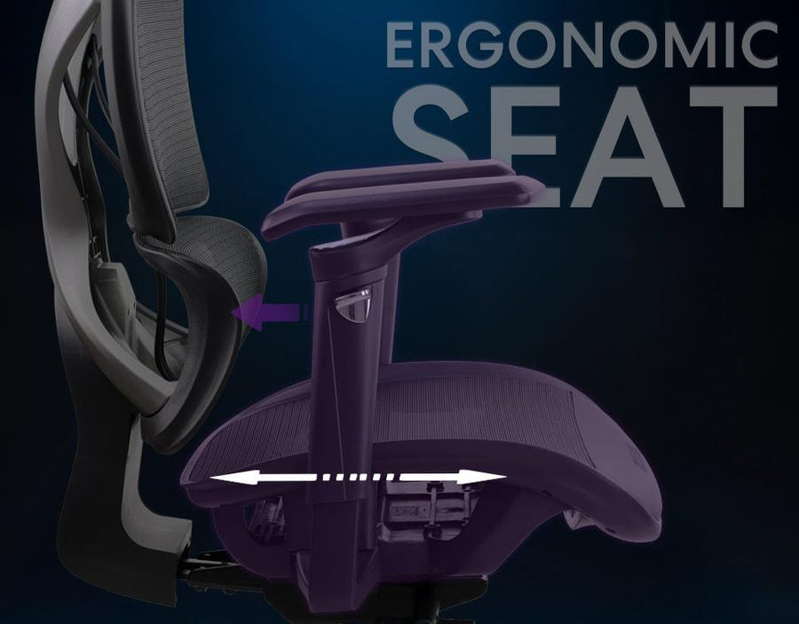 Formula V Line Ergolux 6 Ergonomic Gaming Mesh Chair - Black - Max Weight 125kg - Recommended height 155cm-190cm