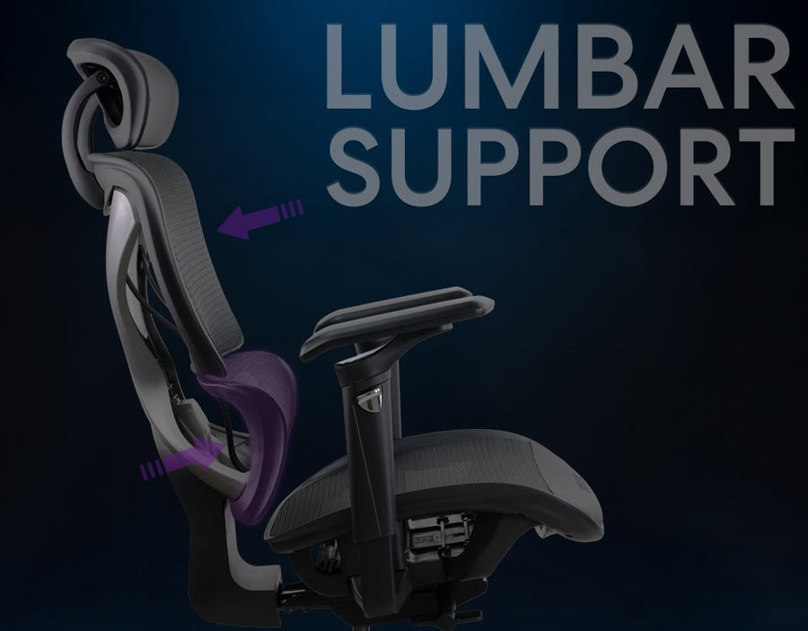 Formula V Line Ergolux 6 Ergonomic Gaming Mesh Chair - Black - Max Weight 125kg - Recommended height 155cm-190cm