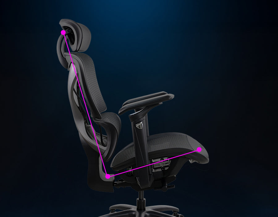 Formula V Line Ergolux 6 Ergonomic Gaming Mesh Chair - Black - Max Weight 125kg - Recommended height 155cm-190cm