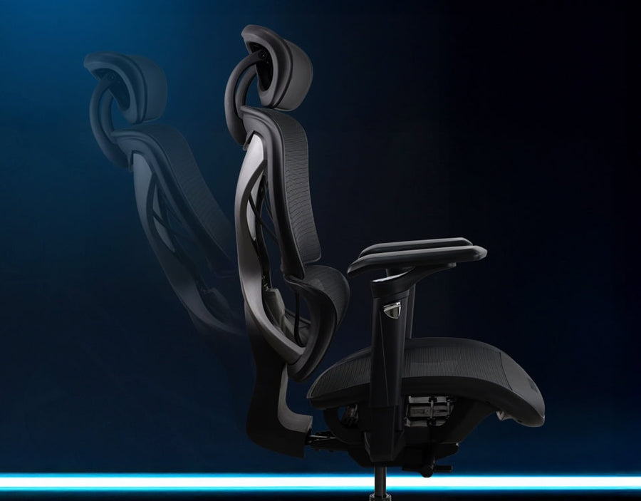Formula V Line Ergolux 6 Ergonomic Gaming Mesh Chair - Black - Max Weight 125kg - Recommended height 155cm-190cm