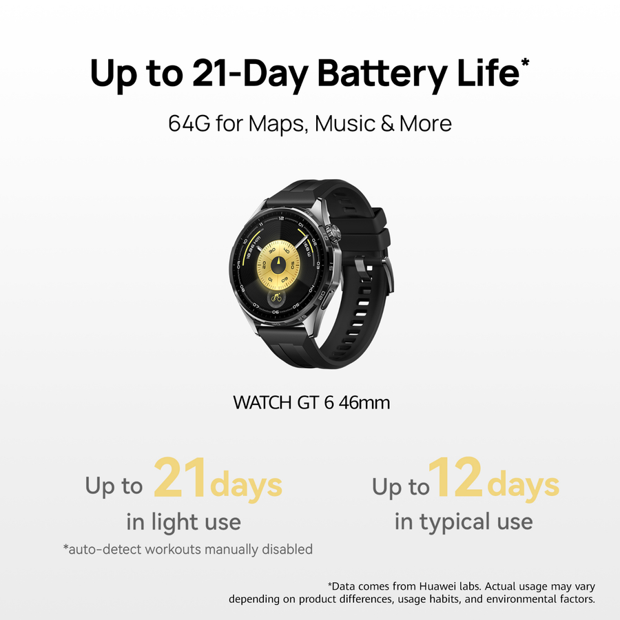 Huawei Watch GT 6 46mm Smart Watch - Black