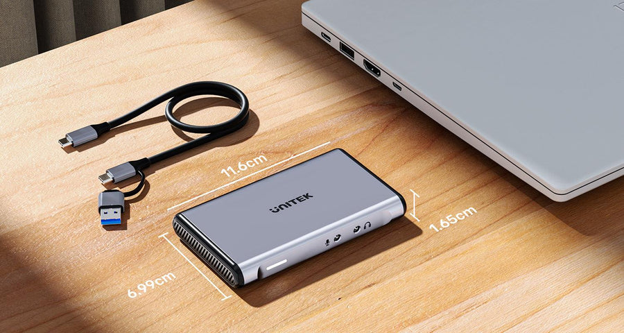 Unitek V1177A - Dual 4K HDMI Video Capture Card w/ Loop-out. Capture & Stream Instantly.
