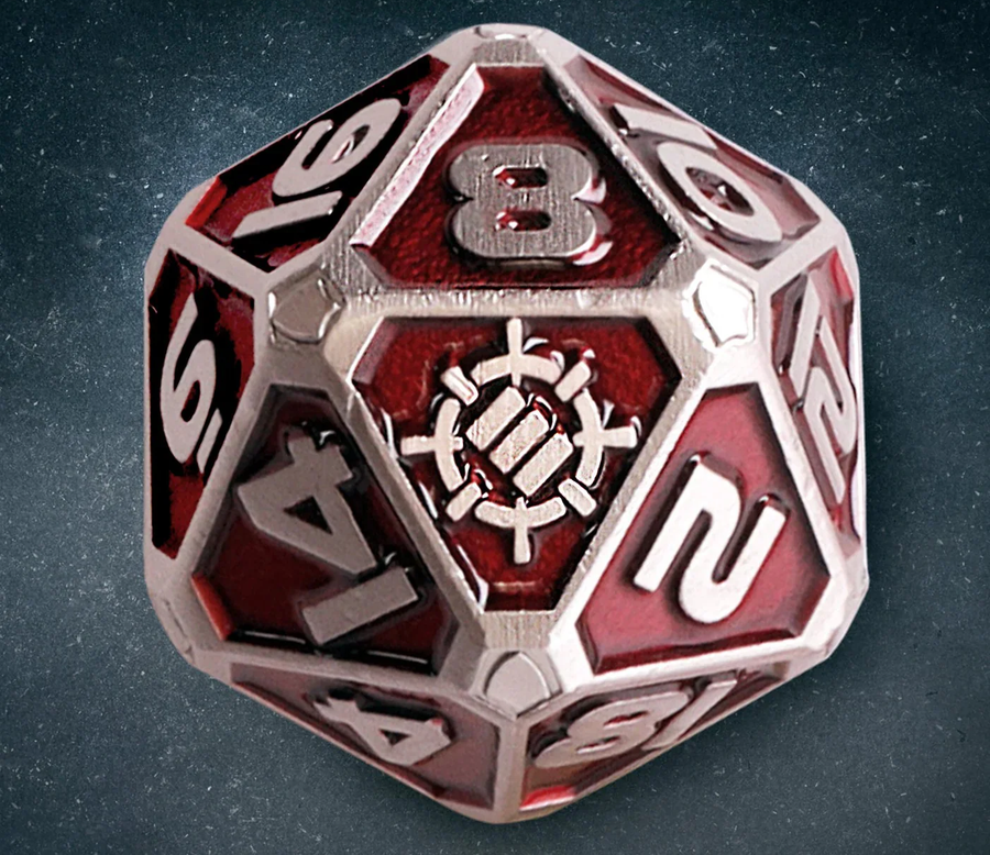 ENTTDM7520RDEW - Verbessertes 7-teiliges Metall-RPG-Würfelset für Tabletop-Sammler – Rot