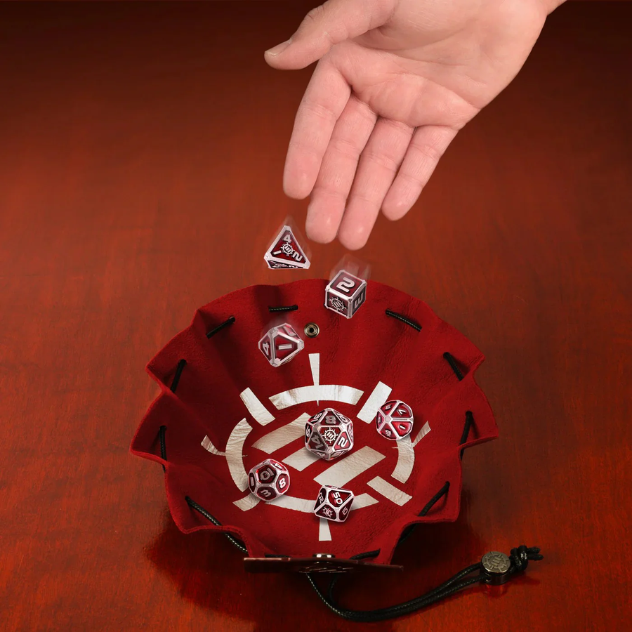 ENTTDM7520RDEW - Verbessertes 7-teiliges Metall-RPG-Würfelset für Tabletop-Sammler – Rot