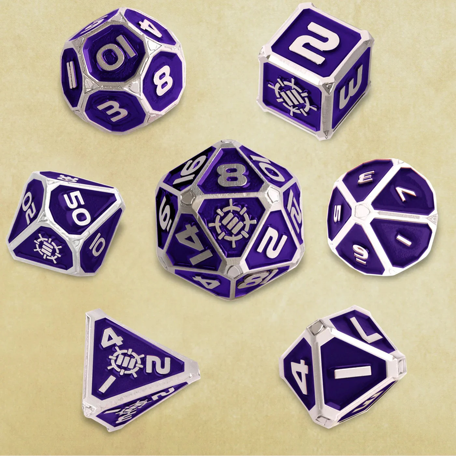 ENTTDM7520PREW - Enhance Tabletop Collectors 7pc Metal RPG Dice Set - Purple