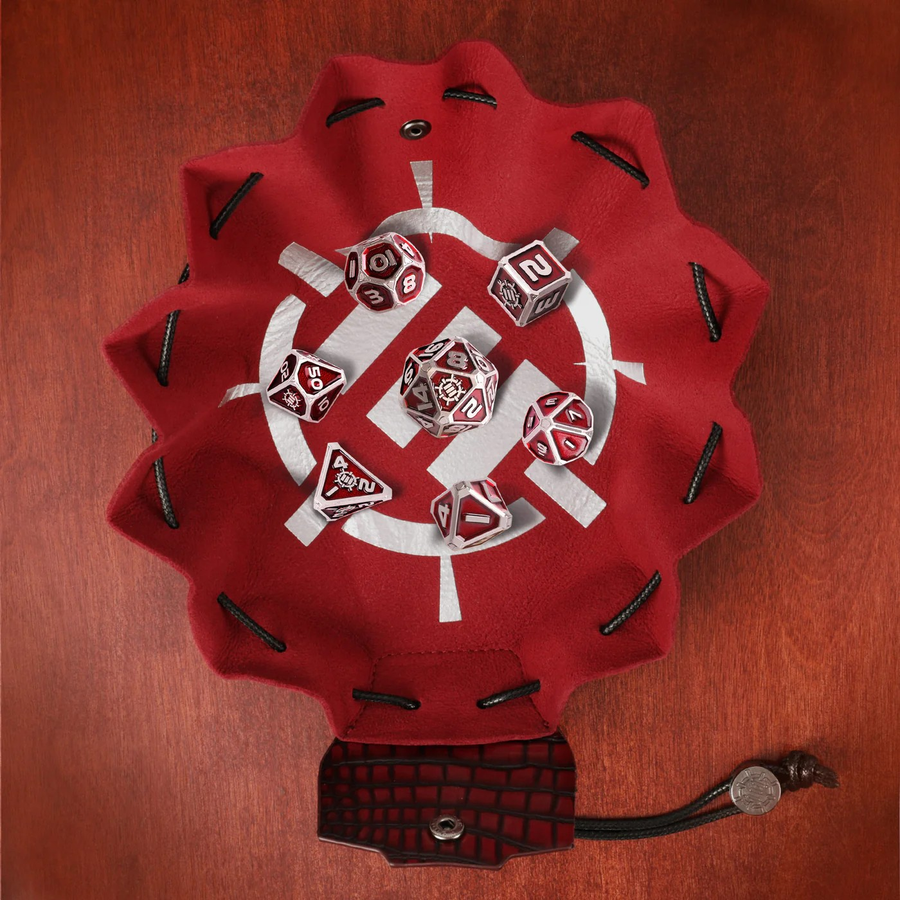 ENTTDM7520RDEW - Verbessertes 7-teiliges Metall-RPG-Würfelset für Tabletop-Sammler – Rot