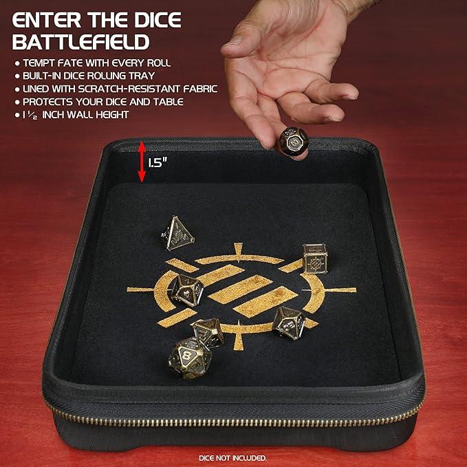 ENTTCET100BKEW - Enhance Tabletop-RPG-Würfelorganizer-Etui & XL-Würfelablage - Schwarz