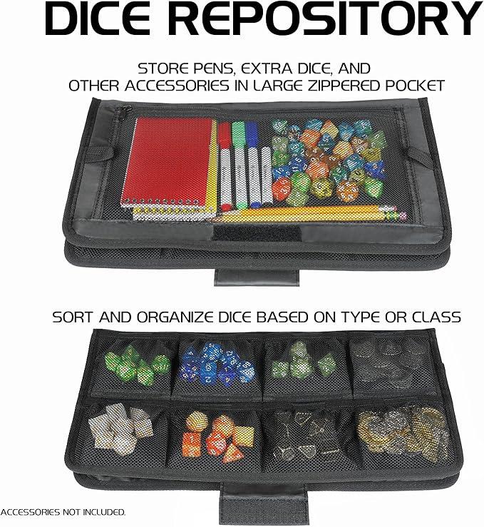 ENTTCET100BKEW - Enhance Tabletop-RPG-Würfelorganizer-Etui & XL-Würfelablage - Schwarz