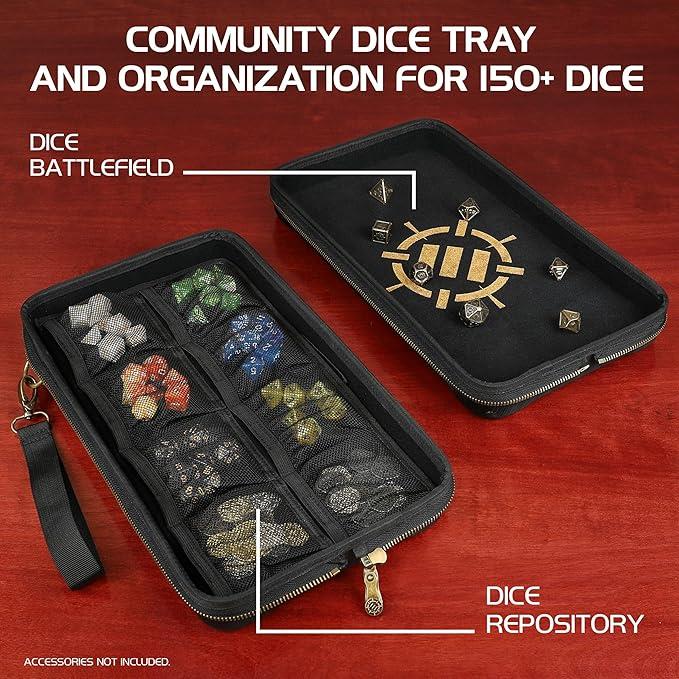 ENTTCET100BKEW - Enhance Tabletop-RPG-Würfelorganizer-Etui & XL-Würfelablage - Schwarz