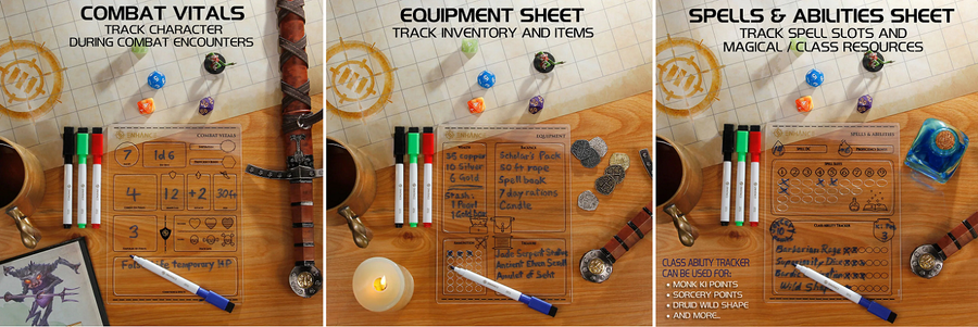ENTTACS100CLEW - Verbesserte Acryl-Charakterbögen für Tabletop-Spiele - Klar